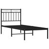vidaXL Estructura cama sin colch&oacute;n con cabecero metal negro 75x190 cm