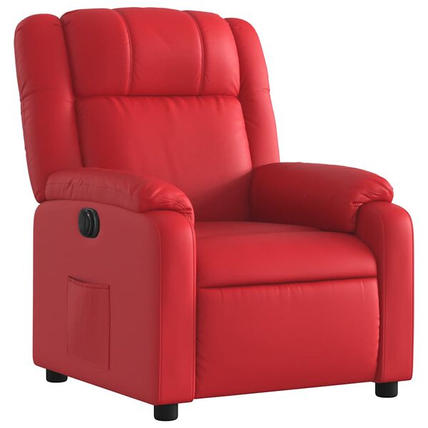 vidaXL Sill&oacute;n reclinable el&eacute;ctrico de cuero sint&eacute;tico rojo