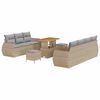 vidaXL Conjunto de sof&aacute; de jard&iacute;n 10 pcs Beige rat&aacute;n sint&eacute;tico