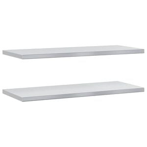 vidaXL Estantes de pared 2 uds acero inoxidable plateado 100x40 cm