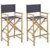 vidaXL Silla de director plegable 2 uds. Natural y Gris Oscuro Bamb&uacute;