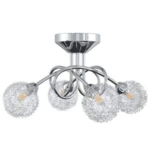vidaXL L&aacute;mpara de techo con pantallas de alambre 4 bombillas LED G9