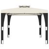 vidaXL Cenador con doble techo acero crema 2,98x2,98 m