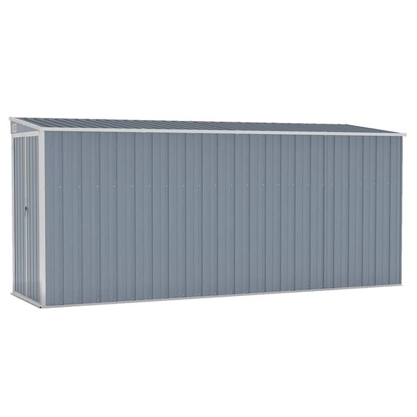 vidaXL Cobertizo de jard&iacute;n pared acero galvanizado gris 118x382x178 cm