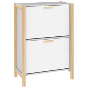 vidaXL Zapatero madera contrachapada blanco 57,5x33x80 cm