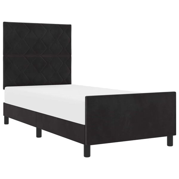 vidaXL Cama tipo Box Spring con cabecera Negro 90 x 190 cm Terciopelo