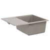 vidaXL Lavabo Gris 560 x 460 mm 80% Cuarzo y 20% Resina