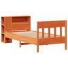 vidaXL Cama con estanter&iacute;a sin colch&oacute;n madera maciza marr&oacute;n 75x190 cm