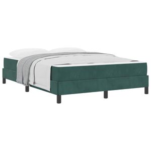 vidaXL Cama tipo Box Spring con colch&oacute;n Verde oscuro 160 x 200 cm tela