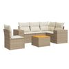 vidaXL Juego de sof&aacute;s jard&iacute;n con cojines 6 pzas rat&aacute;n sint&eacute;tico beige