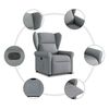 vidaXL Sill&oacute;n reclinable elevable de tela gris claro