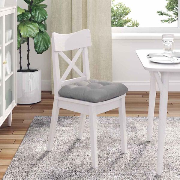 vidaXL Cojines para asiento 4 pcs Gris Nube 45 x 45 x 12 cm tela