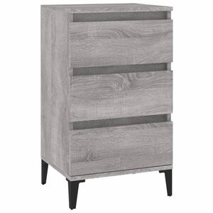 vidaXL Mesita de noche madera contrachapada gris Sonoma 40x35x70 cm