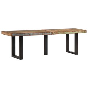 vidaXL Banco de madera maciza reciclada y acero 160 cm