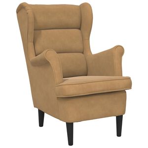 vidaXL Sill&oacute;n de terciopelo marr&oacute;n