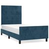 vidaXL Estructura de cama sin colch&oacute;n terciopelo azul oscuro 100x200cm