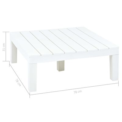 vidaXL Juego de muebles de jardín 5 piezas plástico blanco