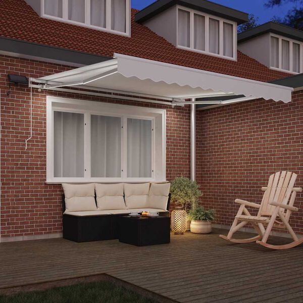 vidaXL Toldo Retr&aacute;ctil con tira de luces LED 350 x 250 cm Tela y acero