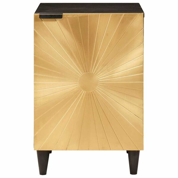 vidaXL Mueble de Cuarto de Baño Negro y dorado 38 x 33 x 58 cm