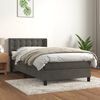 vidaXL Cama box spring con colch&oacute;n terciopelo gris oscuro 90x200 cm
