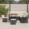 vidaXL Conjunto de sof&aacute; de jard&iacute;n 8 pcs Negro rat&aacute;n sint&eacute;tico