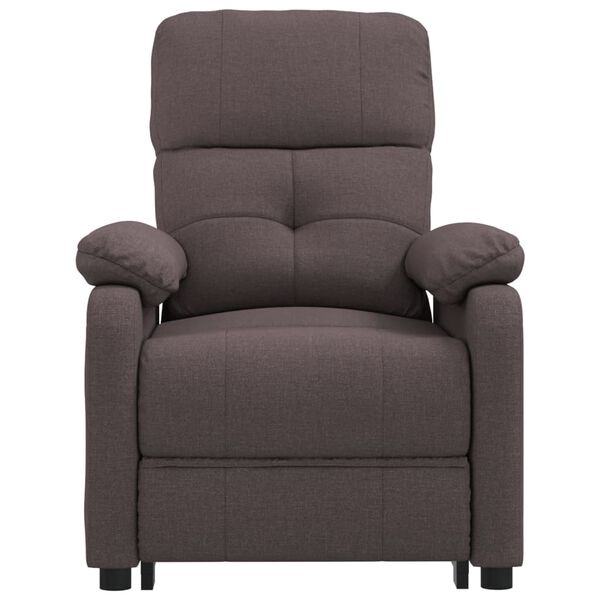 vidaXL Sill&oacute;n elevable tela marr&oacute;n oscuro