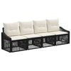 vidaXL Conjunto de sof&aacute;s de jard&iacute;n 4 pcs Negro rat&aacute;n sint&eacute;tico