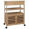 vidaXL Carrito de cocina con ruedas Natural 59,5 x 36 x 82 cm Bamb&uacute;