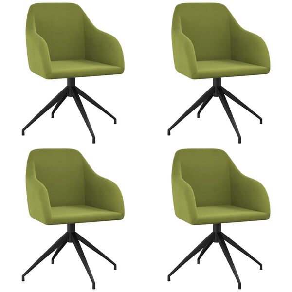 vidaXL Sillas de comedor 4 unidades terciopelo verde claro