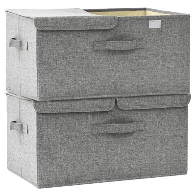 vidaXL Cajas de almacenaje 2 unidades tela gris 50x30x25 cm