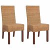 vidaXL Sillas de comedor 2 unidades rat&aacute;n natural marr&oacute;n