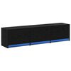 vidaXL Mueble de TV Roble Negro Madera de ingenier&iacute;a