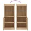 vidaXL Aparador con luces LED roble Sonoma 41x37x100 cm
