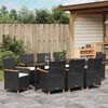 vidaXL Conjunto de Comedor de Jard&iacute;n 9 pcs Negro rat&aacute;n sint&eacute;tico