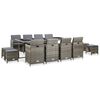 vidaXL Set comedor de jard&iacute;n 13 piezas y cojines rat&aacute;n sint&eacute;tico gris