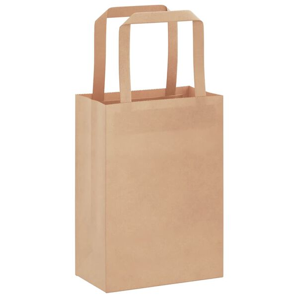 vidaXL Bolsas de papel con asas 50 uds marrón 15x8x21 cm