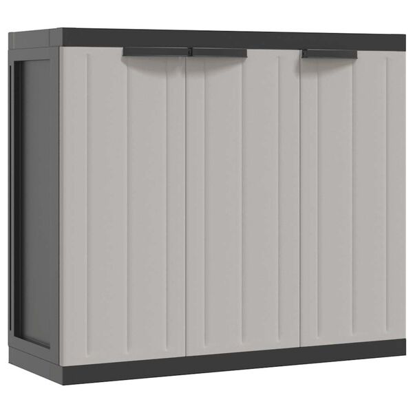 vidaXL Armario de almacenaje exterior PP gris y negro 97x37x85 cm