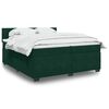 vidaXL Cama box spring con colch&oacute;n terciopelo verde oscuro 200x200 cm