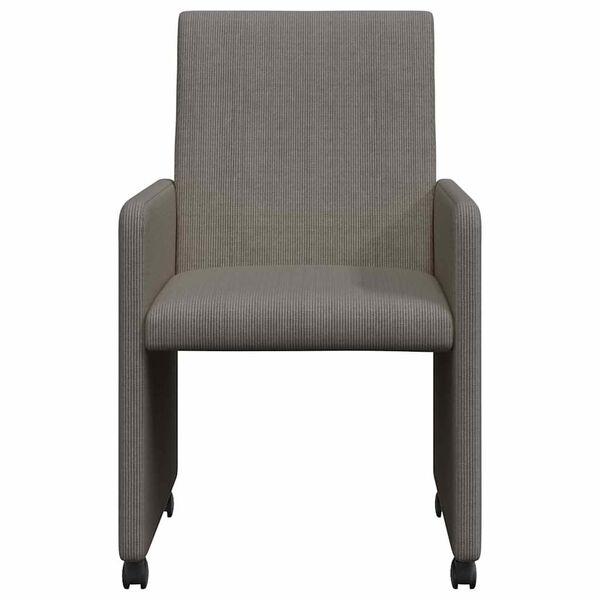 vidaXL Sillas de Comedor con Ruedas 2 pcs Gris claro 57 x 66 x 94 cm