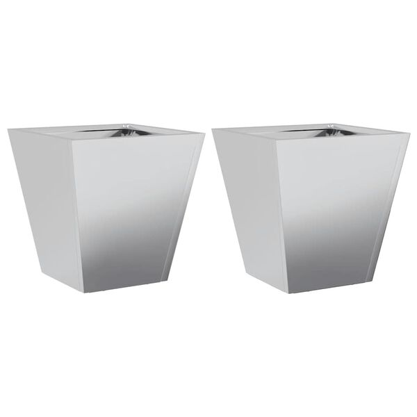 vidaXL Jardineras 2 unidades acero galvanizado 30x30x30 cm