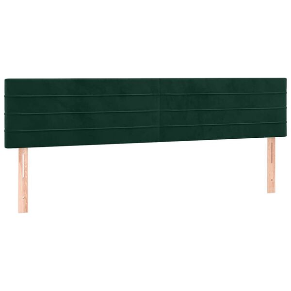 vidaXL Cabeceros terciopelo verde oscuro 180x5x78/88 cm