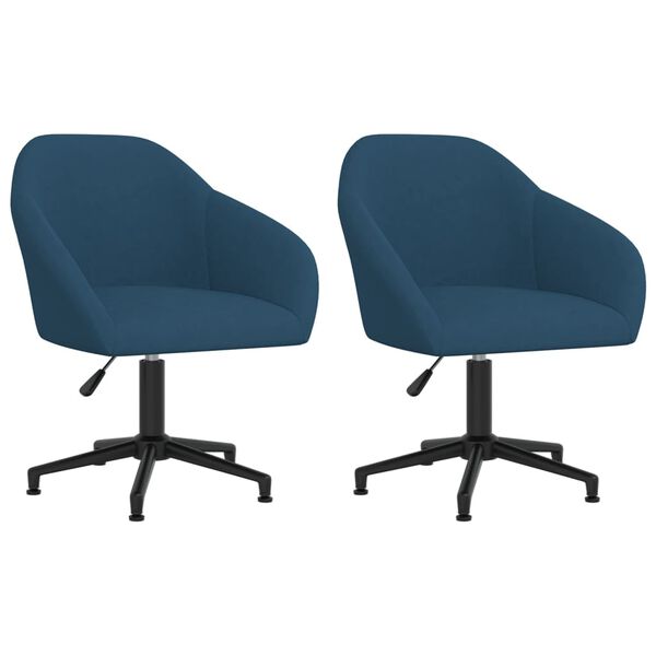 vidaXL Sillas de comedor giratorias 2 uds terciopelo azul