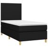 vidaXL Cama box spring colchón y luces LED tela negro 100x200 cm