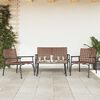 vidaXL Conjunto de Comedor de Jardín 4 pcs Marrón ratán sintético