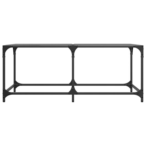 vidaXL Mesa de centro superficie de vidrio acero negra 98,5x50x40 cm
