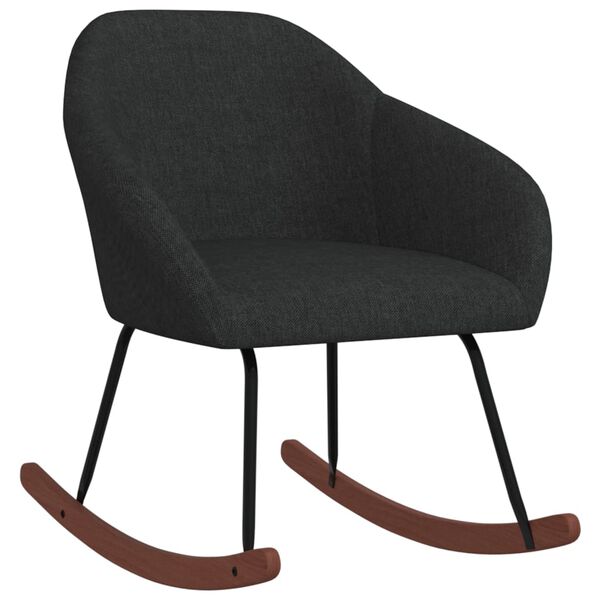 vidaXL Silla mecedora de tela negra