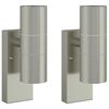 vidaXL Luz de pared exterior 2 uds. Plateado 7 x 10 x 22 cm