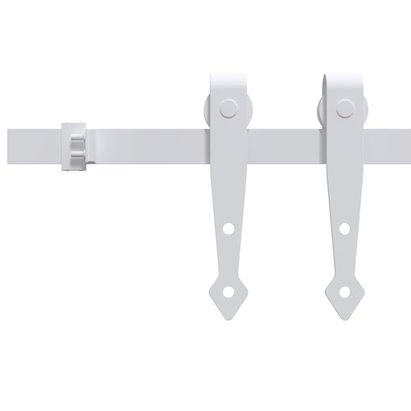 vidaXL Kit mini puerta corredera armario acero carbono blanco 200 cm