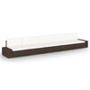 vidaXL Juego muebles de jard&iacute;n 5 pzas y cojines rat&aacute;n sint&eacute;tico marr&oacute;n