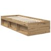 vidaXL Estructura de cama con cabecera Roble Artesanal 75 x 190 cm